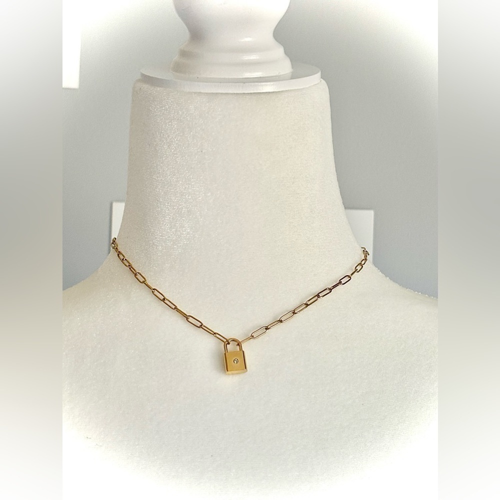 SLIDE 18k Gold Plating Necklace Stainless Steel Base Won’t Tarnish Waterproof